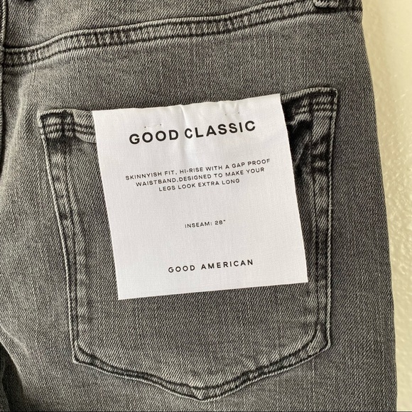 Good American Good Classic Raw Hem Jeans Gray 10/30 NWT - Picture 10 of 13